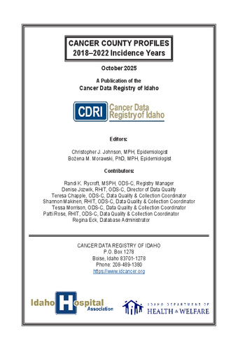 Cancer County Profiles: 2018–2022 Incidence Years